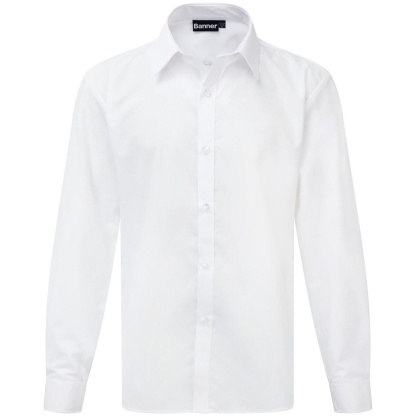 Long Sleeve Twin Pack of Shirts for Boys (White), Balloch Primary, Cardoss Primary, Colgrain Primary, John logie Baird Primary, Lennox Primary, Levenvale Primary, Tidemill Academy, Wardie Primary, Shirts + Blouses