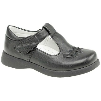 Girls T-Bar Shoe in Black Matt (RCSC732A), Girls (Infants 6 to 2)