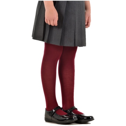 Cotton Tights bx (2 Pair Pack) (Wine), Levenvale Primary, Socks + Tights