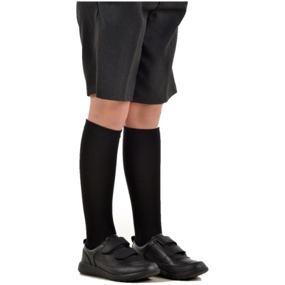Girls Knee High Socks (2 Pair Pack) (Black), Newington Green Primary, Wardie Primary, Socks + Tights
