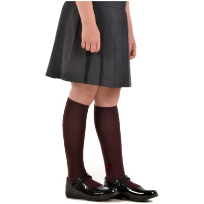 Girls Knee High Socks (2 Pair Pack) (Brown), Socks + Tights