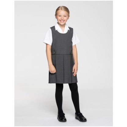 Box Pleat Pinafore (In Grey) (RCSTenby), Balloch Primary, Caledonia Primary, Cardoss Primary, Colgrain Primary, John logie Baird Primary, Lennox Primary, Levenvale Primary, Newington Green Primary, Pakeman Primary, St Kessogs Primary, St Michael's Primary, Tidemill Academy, Wardie Primary, Pinafores
