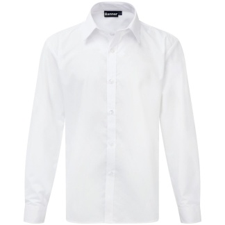 Long Sleeve Twin Pack of Shirts for Boys (White), Balloch Primary, Cardoss Primary, Colgrain Primary, John logie Baird Primary, Lennox Primary, Levenvale Primary, Wardie Primary, Shirts + Blouses