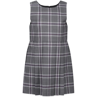 Grey-Purple Tartan Pinafore, Balloch Primary, Pinafores